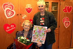 Evelyn McNaughton holding The Heart Tree Fairy Valentine's Doodle Art 2011